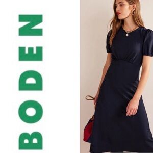 NWT BODEN NANCY JERSEY MIDI DRESS NAVY WOMEN NAVY BLUE SIZE 12
